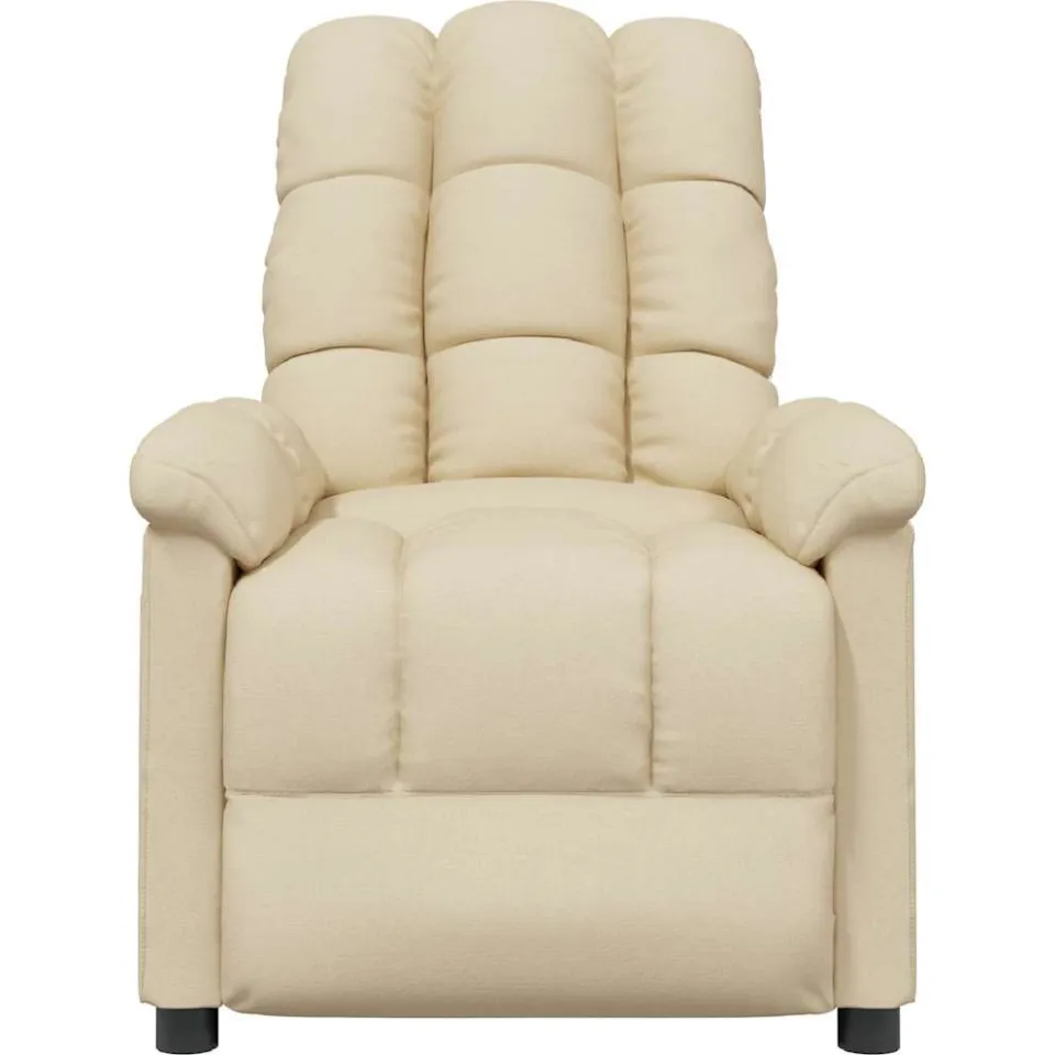 vidaXL Massagestoel stof crèmekleurig