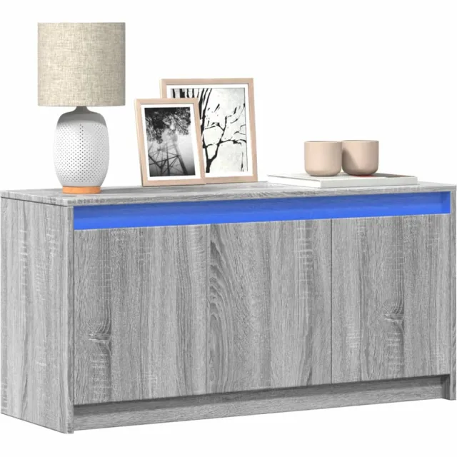 vidaXL Tv-meubel met LED 100x34x50 cm bewerkt hout grijs sonoma eiken