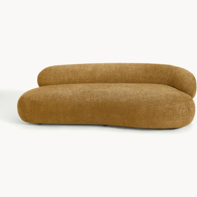Westwing Collection Bank Alba (3-zits) van teddy bouclé Geel