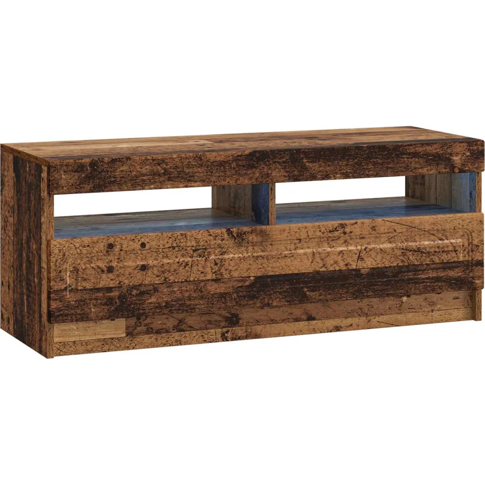 vidaXL LED tv-meubel Oud hout Bewerkt hout Bruin