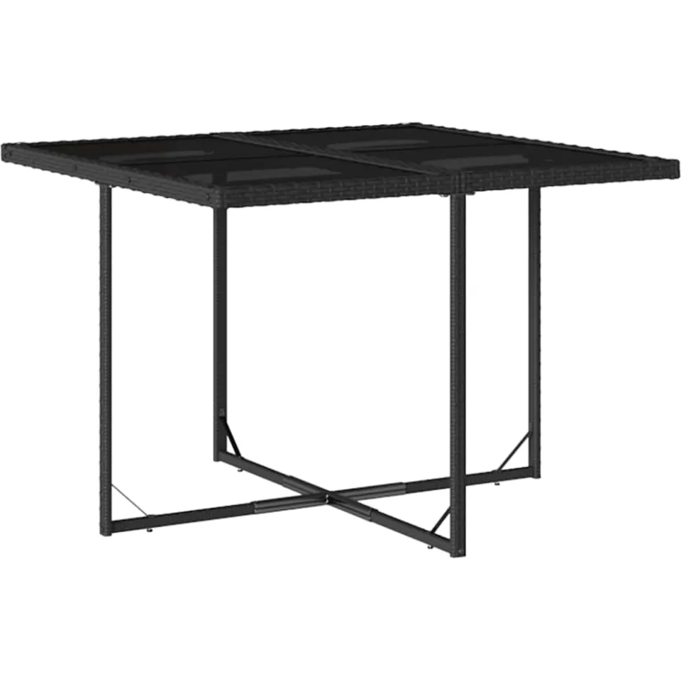 vidaXL 9-delige Tuinset poly rattan zwart