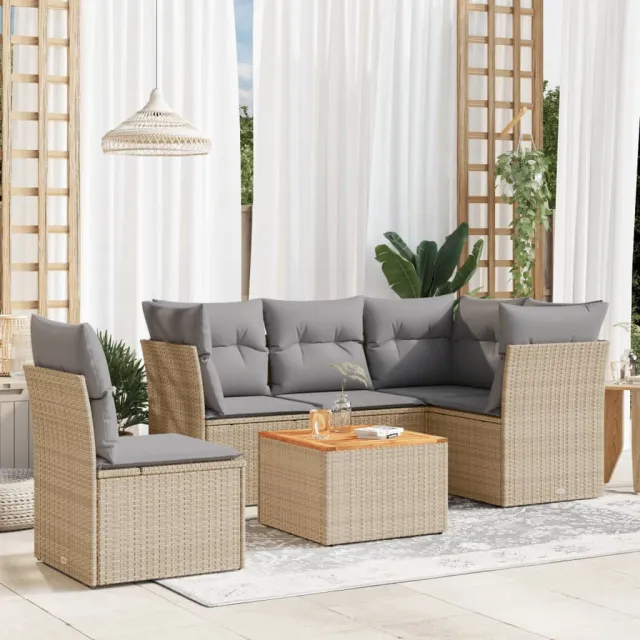 vidaXL Patio Sofa Set 5-zits Mix Beige and Grey, foto 2