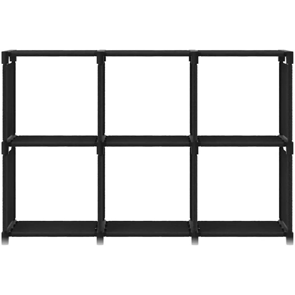 vidaXL Kast met 6 vakken 103x30x72,5 cm stof zwart, foto 2