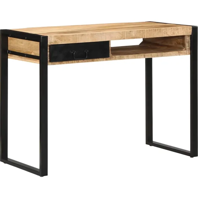 vidaXL Bureau 100x50x75 cm massief ruw mangohout Bruin