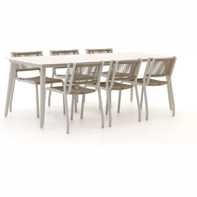 Manifesto Furniture Manifesto Misurina/Sora 220cm dining tuinset 7-delig taupe, foto 2