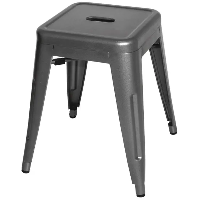 Bolero Lage Bistro Krukken Staalgrijs 4 Stuks - Bolero DM933 Antraciet