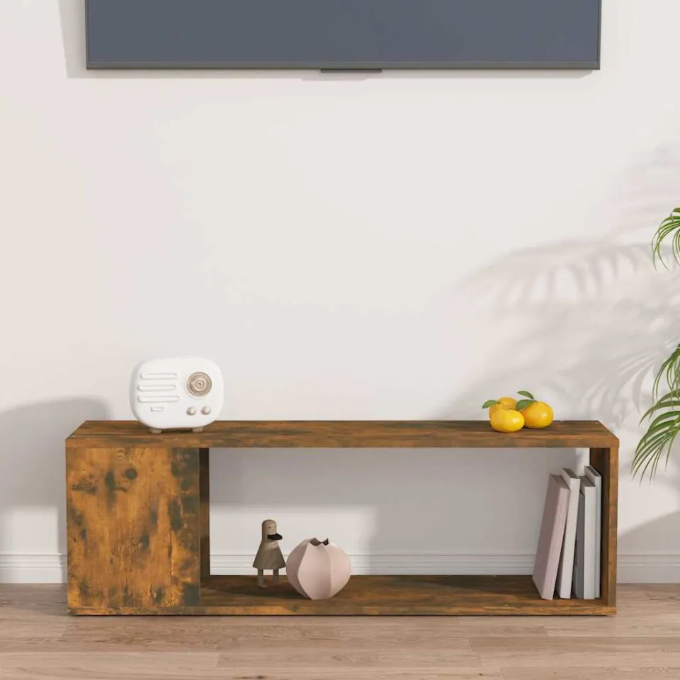 vidaXL Tv-meubel 100x24x32 cm bewerkt hout gerookt eikenkleurig, foto 3