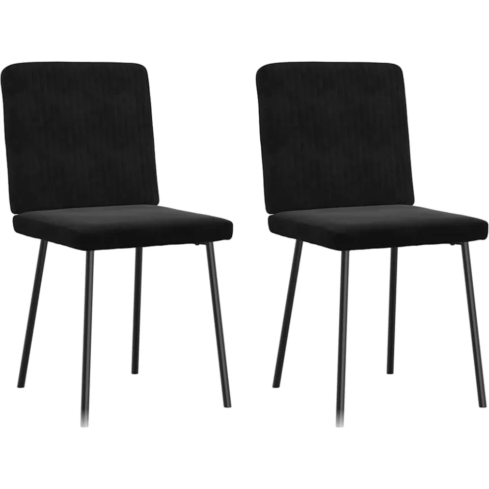 vidaXL Eetkamerstoelen 2 st fluweel zwart, foto 3