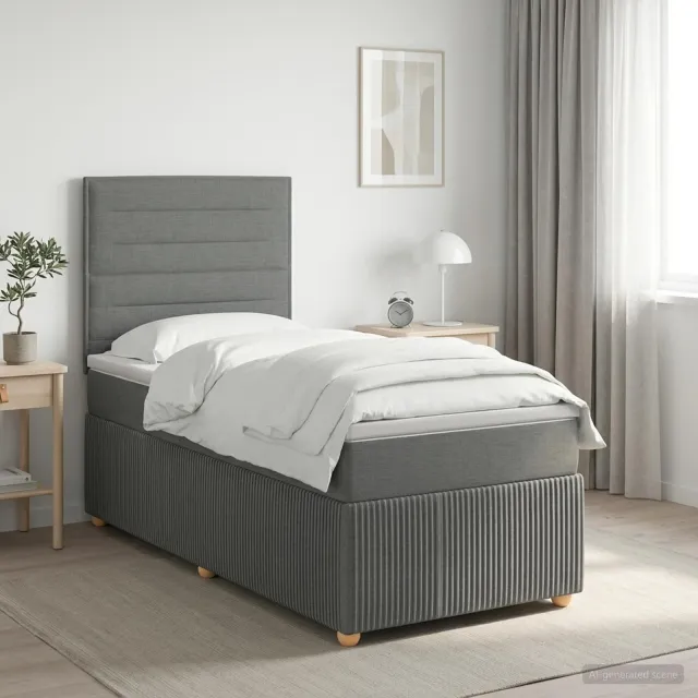 vidaXL Boxspringbed met matras Donkergrijs 80 x 200 cm Stof