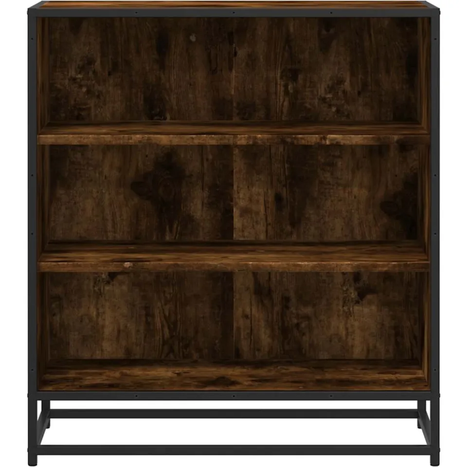 vidaXL Dressoir 68x35x76 cm bewerkt hout en metaal gerookt eiken, foto 4