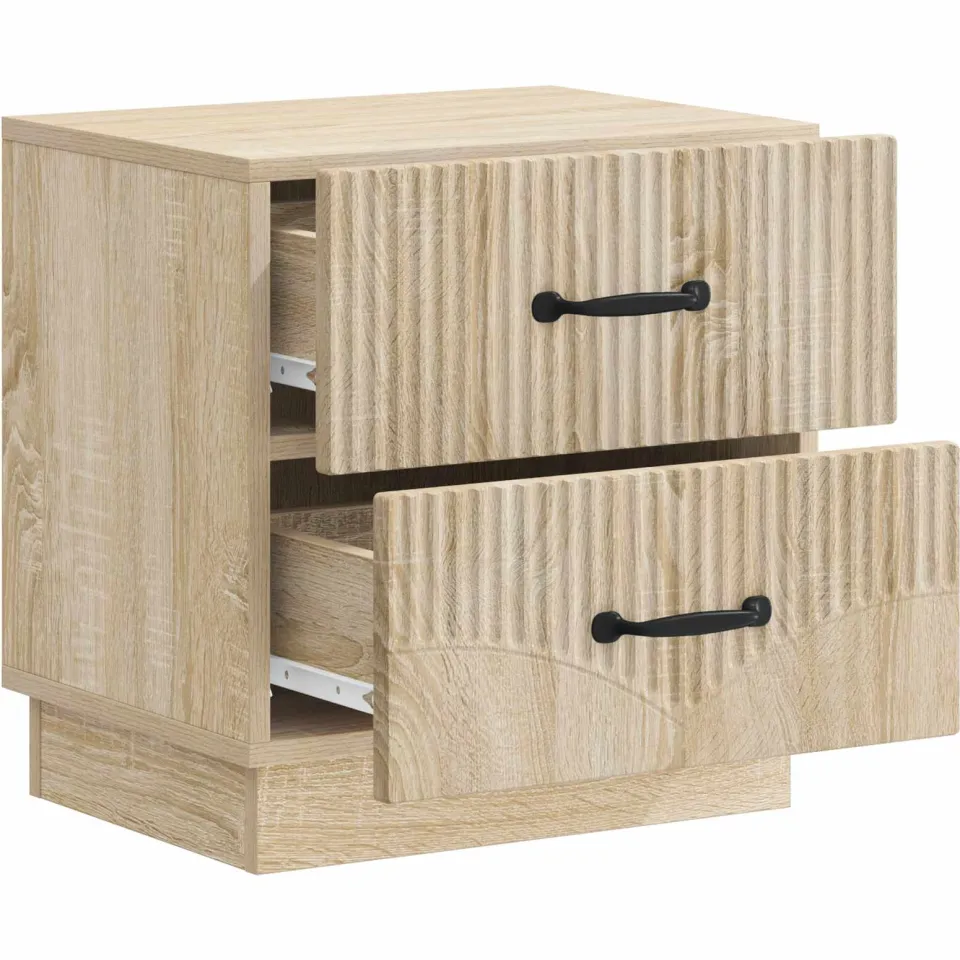 vidaXL Nachtkastje Sonoma Eiken 43 x 34,5 x 44,5 cm Bewerkt hout, foto 3