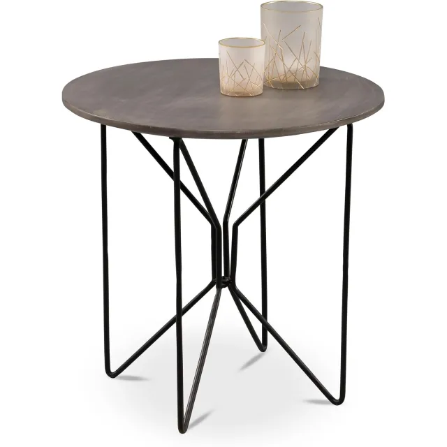 M2 Kollektion Faber 1 Bijzettafel - Modern Industrieel Design Mat Zilver