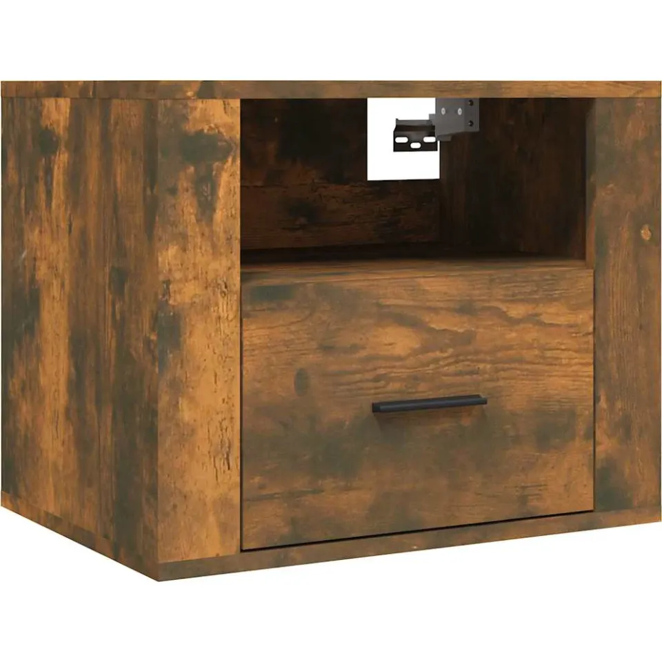 vidaXL Nachtkastje wandgemonteerd 50x36x40 cm gerookt eikenkleurig Bruin