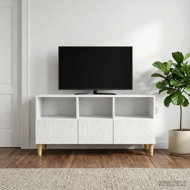 vidaXL TV-kast 102 x 34,5 x 50 cm Hoogglans Wit Bewerkt hout, foto 2