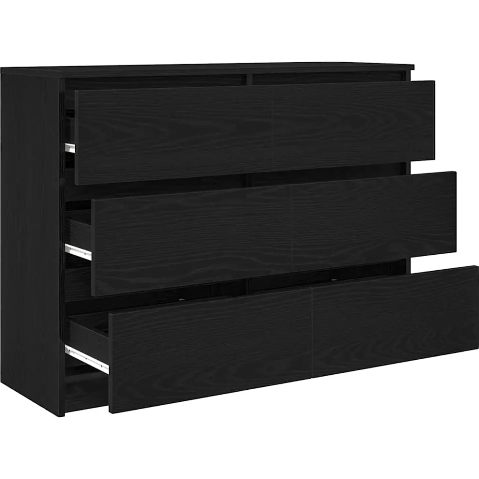 vidaXL Dressoir 100x35x76 cm spaanplaat zwart eikenkleurig, foto 4