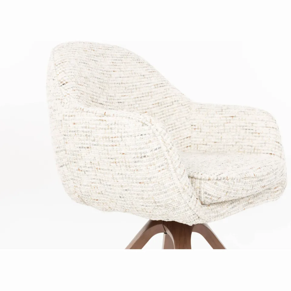 Housecraft Living Batoul draaibare eetkamerstoel met armleuningen beige, foto 4