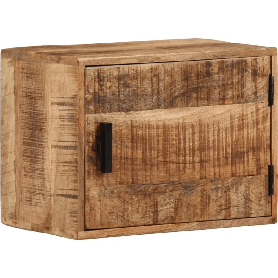 vidaXL Nachtkastje wandgemonteerd 40x30x25 cm massief mangohout bruin, foto 4