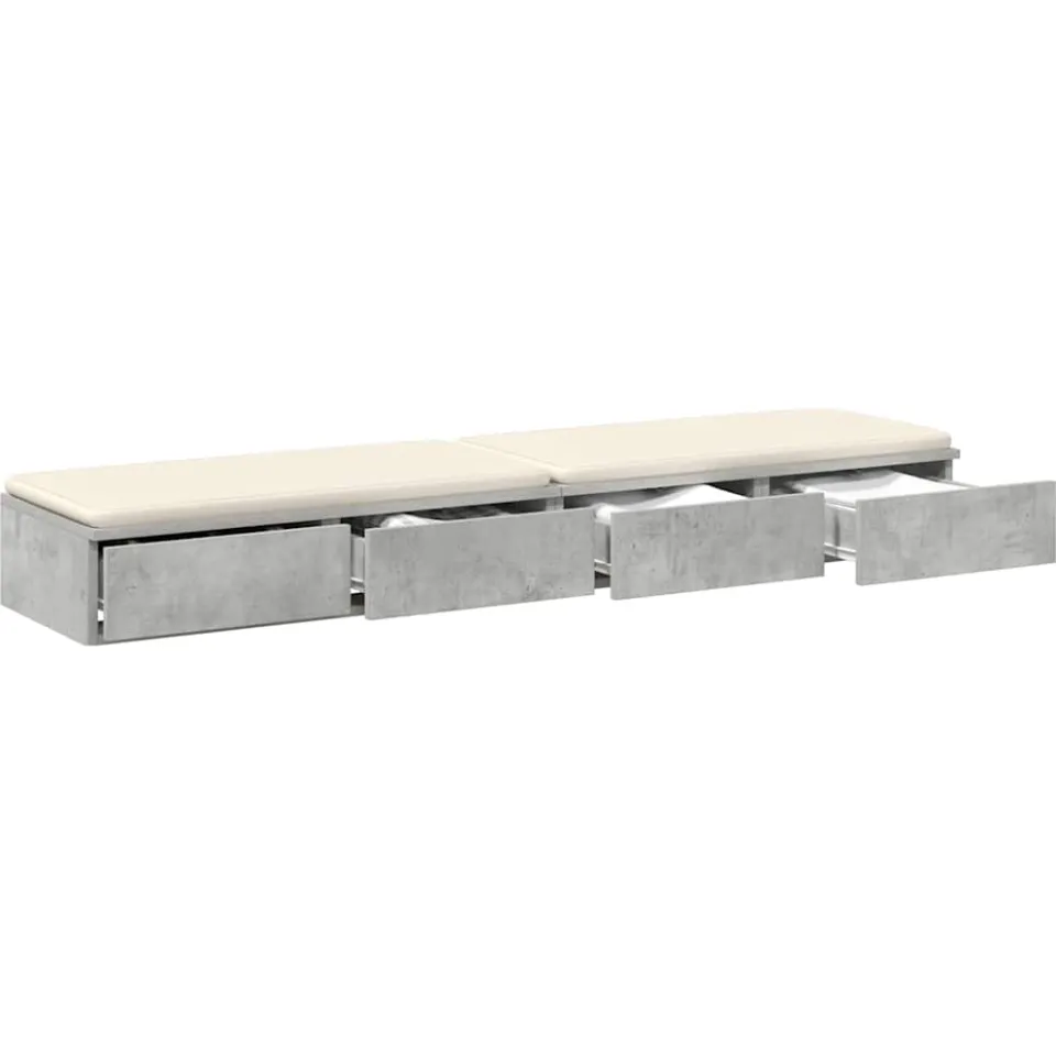vidaXL Bedlades Beton Grijs 150 x 36,5 x 16,5 cm Bewerkt hout