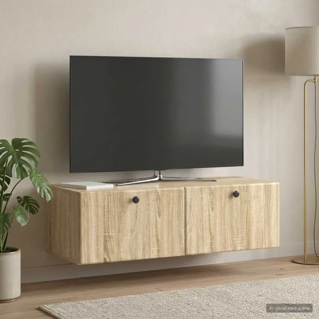 vidaXL Wandbeugel TV-kast 98 x 41 x 30 cm Sonoma Eiken Bewerkt hout Bruin