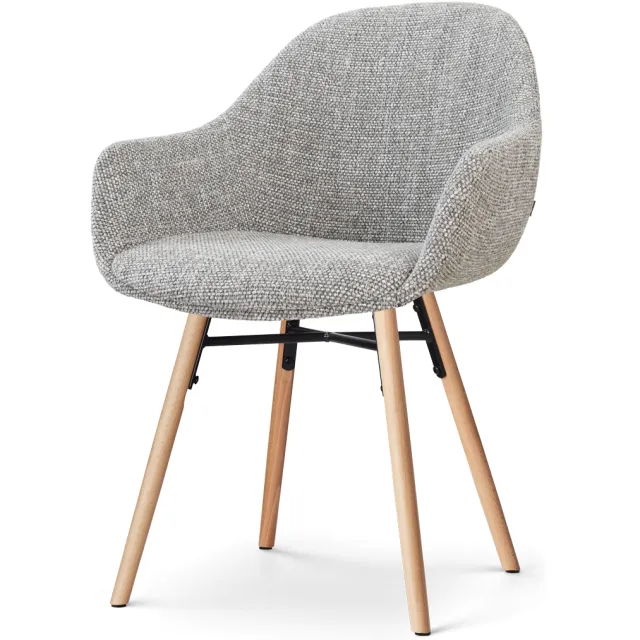Nolon Nena-Mae eetkamerstoel grijs blend - houten onderstel