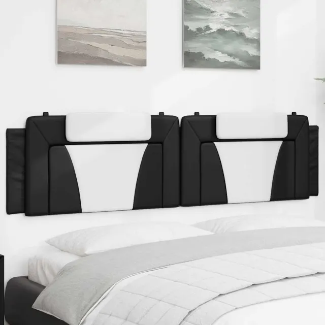 vidaXL Hoofdbordkussen "Viana" 200 cm kunstleer zwart en wit