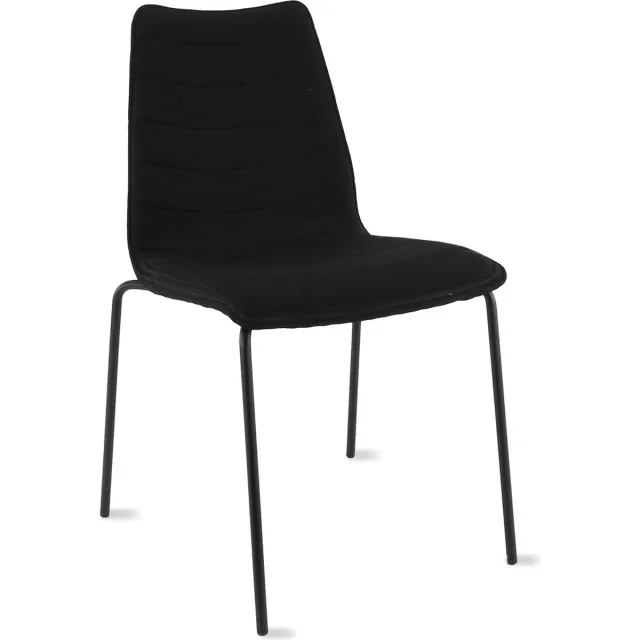 Workliving Verona Eetkamerstoel / Vergaderstoel - Mirage zwart - frame zwart Zwart - Zwart