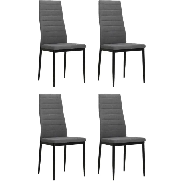 vidaXL Eetkamerstoelen 4 st stof lichtgrijs