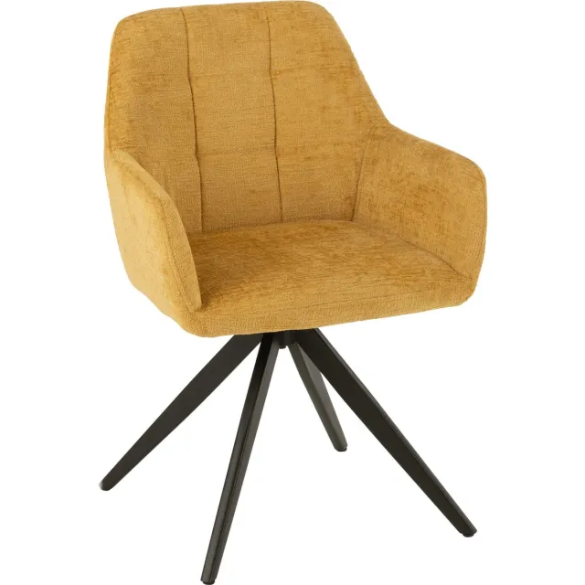 J-Line stoel Louna - ijzer/acryl - oker Geel