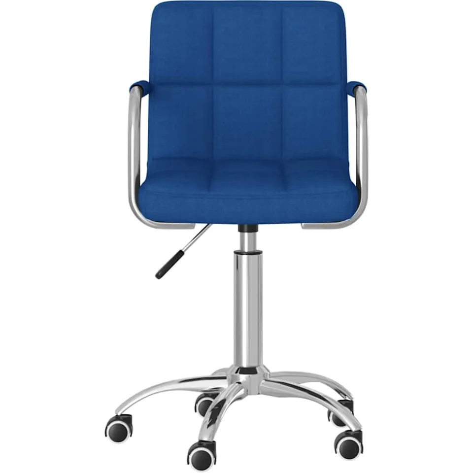 vidaXL Eetkamerstoel draaibaar stof blauw, foto 2
