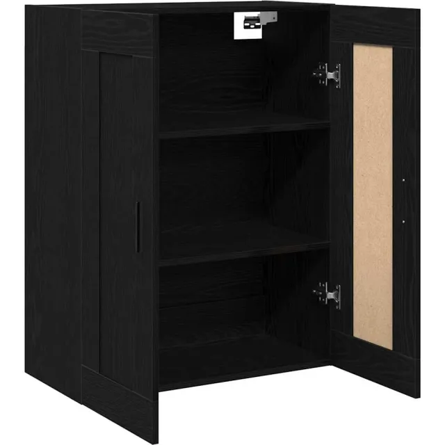 vidaXL Wandkast Zwart Eiken 69,5 x 34 x 90 cm Bewerkt hout