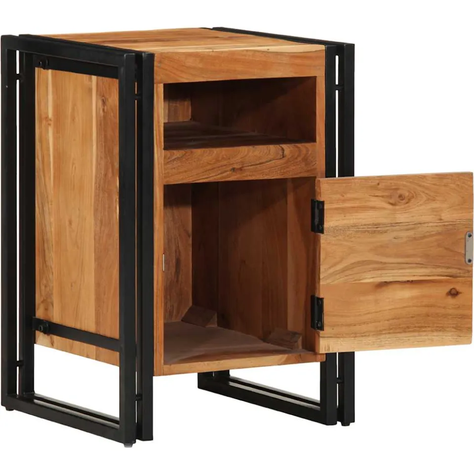 vidaXL Nachtkastje 40x40x59 cm Massief hout Acacia bruin, foto 2