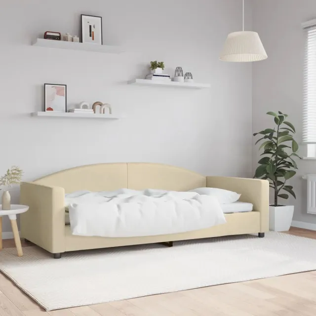 vidaXL Slaapbank 90x200 cm stof crèmekleurig