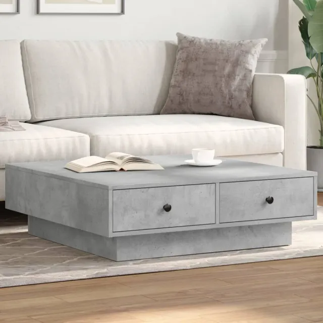 vidaXL Salontafel 90x90x28 cm spaanplaat betongrijs grijs, foto 2