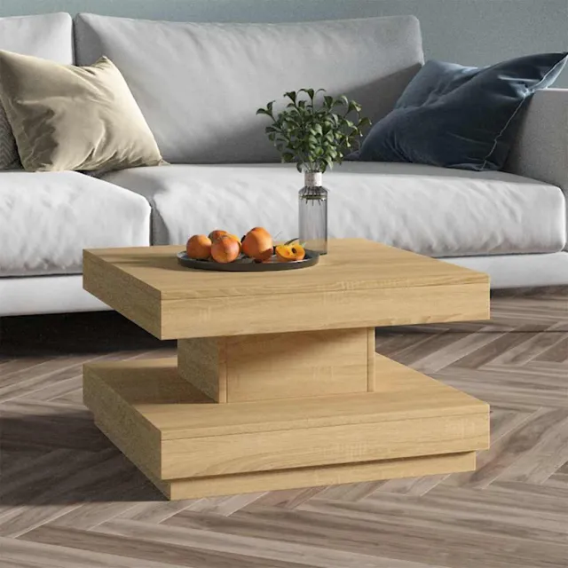 vidaXL Salontafel 60x60x35 cm MDF lichtbruin bruin, foto 2