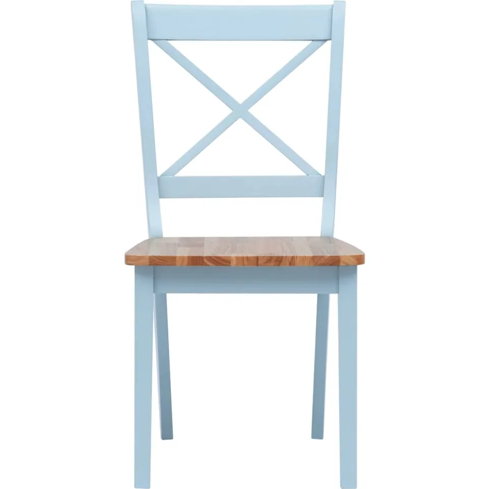 vidaXL Eetkamerstoelen 4 st massief rubberwood grijs en naturel, foto 3