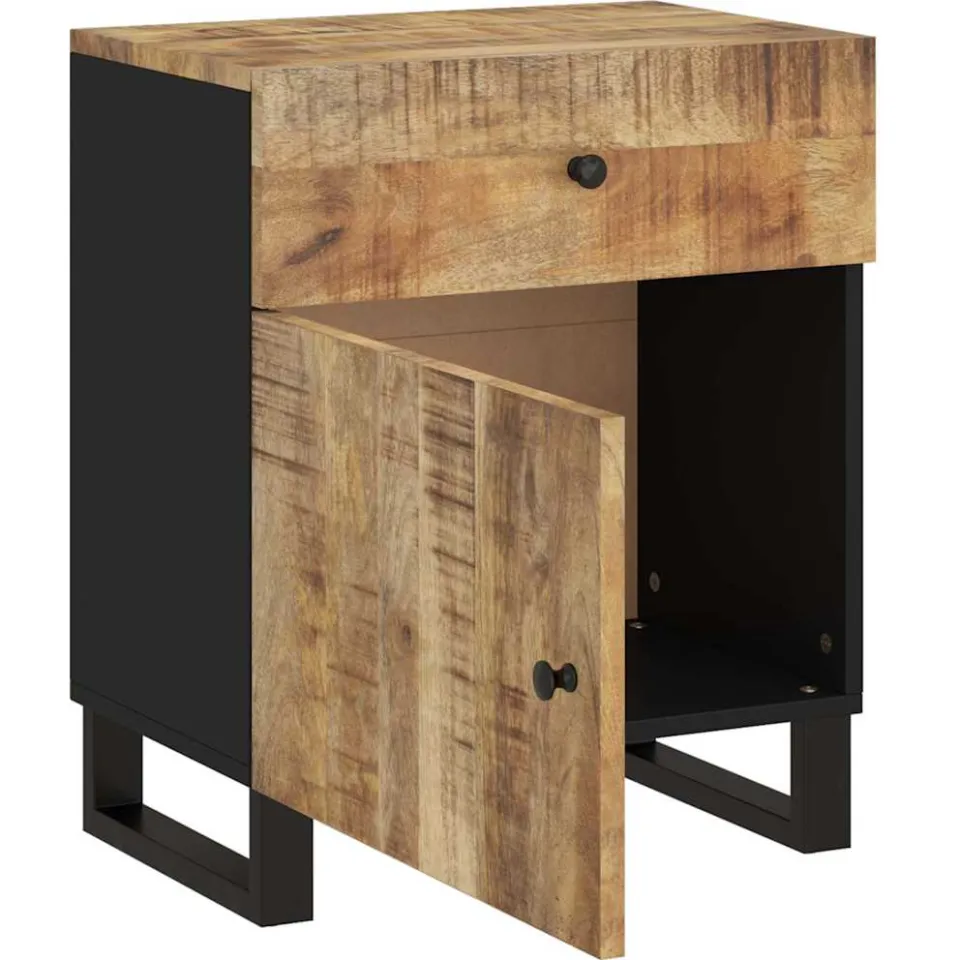 vidaXL Nachtkastjes 50x33x60 cm massief mangohout en bewerkt hout bruin, foto 4