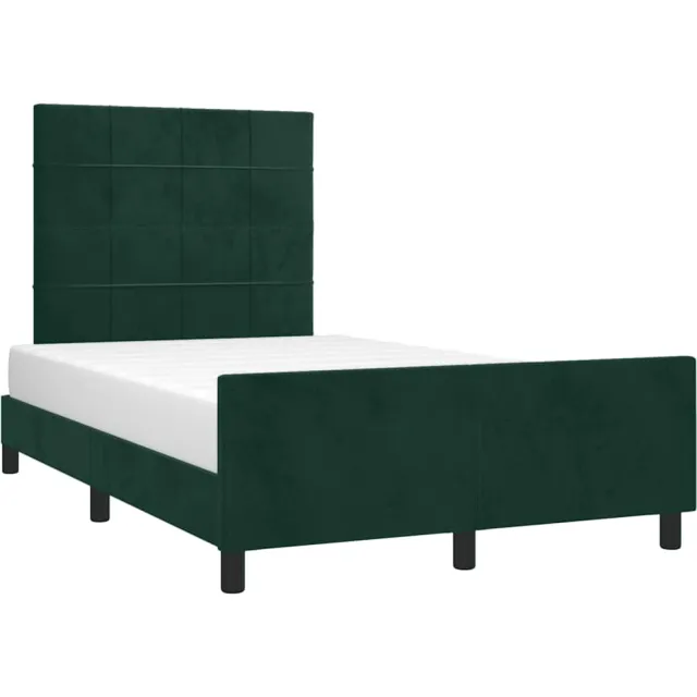 vidaXL Bedframe zonder matras 120x190 cm fluweel donkergroen groen
