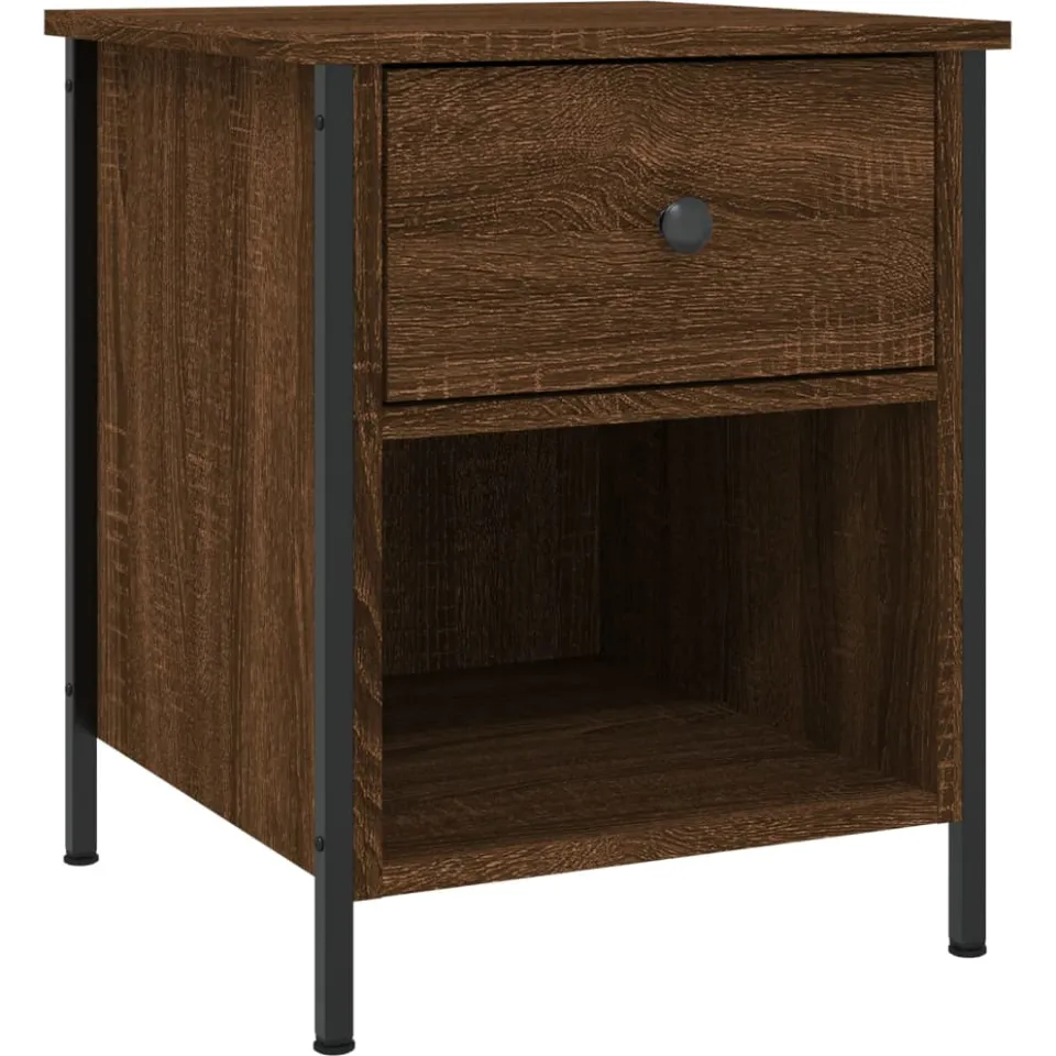 vidaXL Nachtkastjes 2 st 40x42x50 cm bewerkt hout bruin eikenkleur