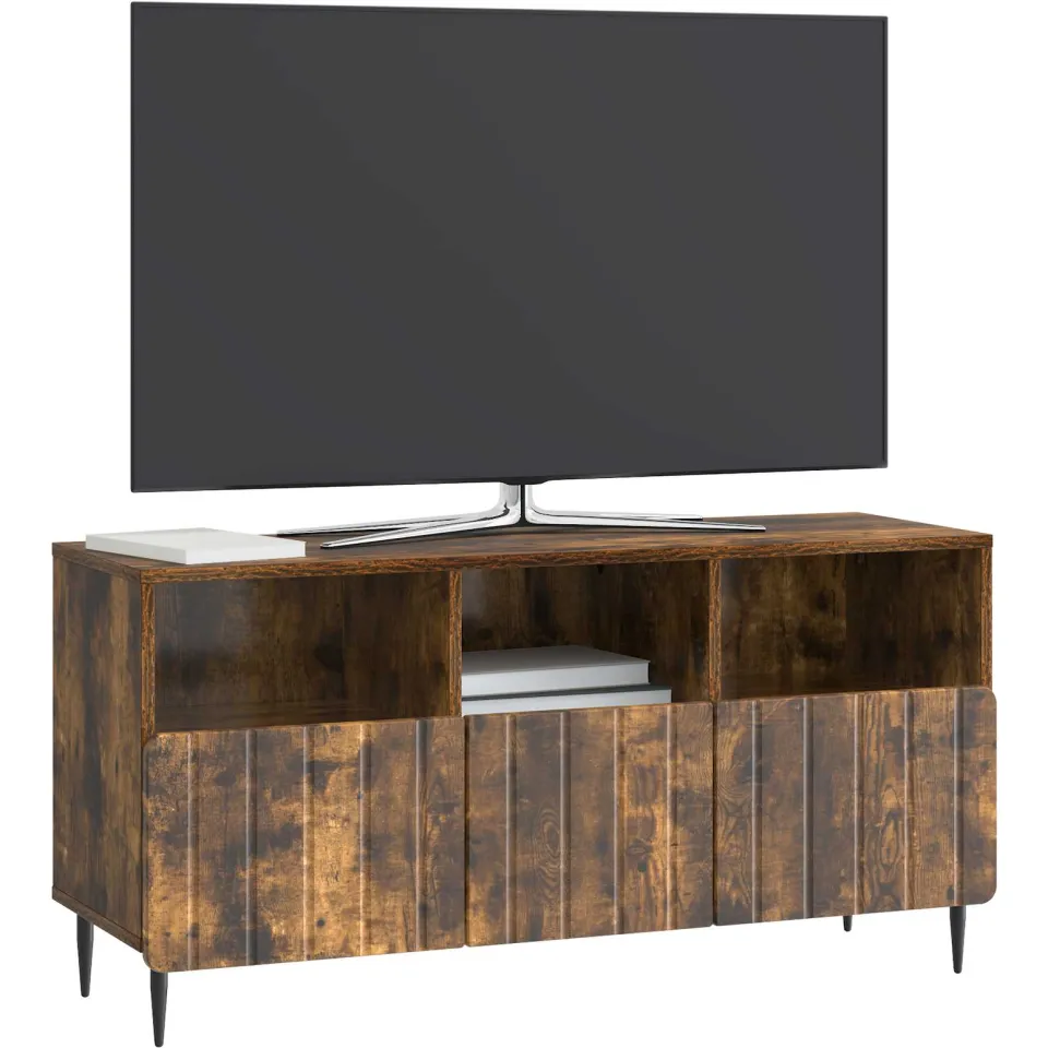 vidaXL TV-kast met lade Gerookt eiken 102 x 34,5 x 50 cm Bewerkt hout Bruin