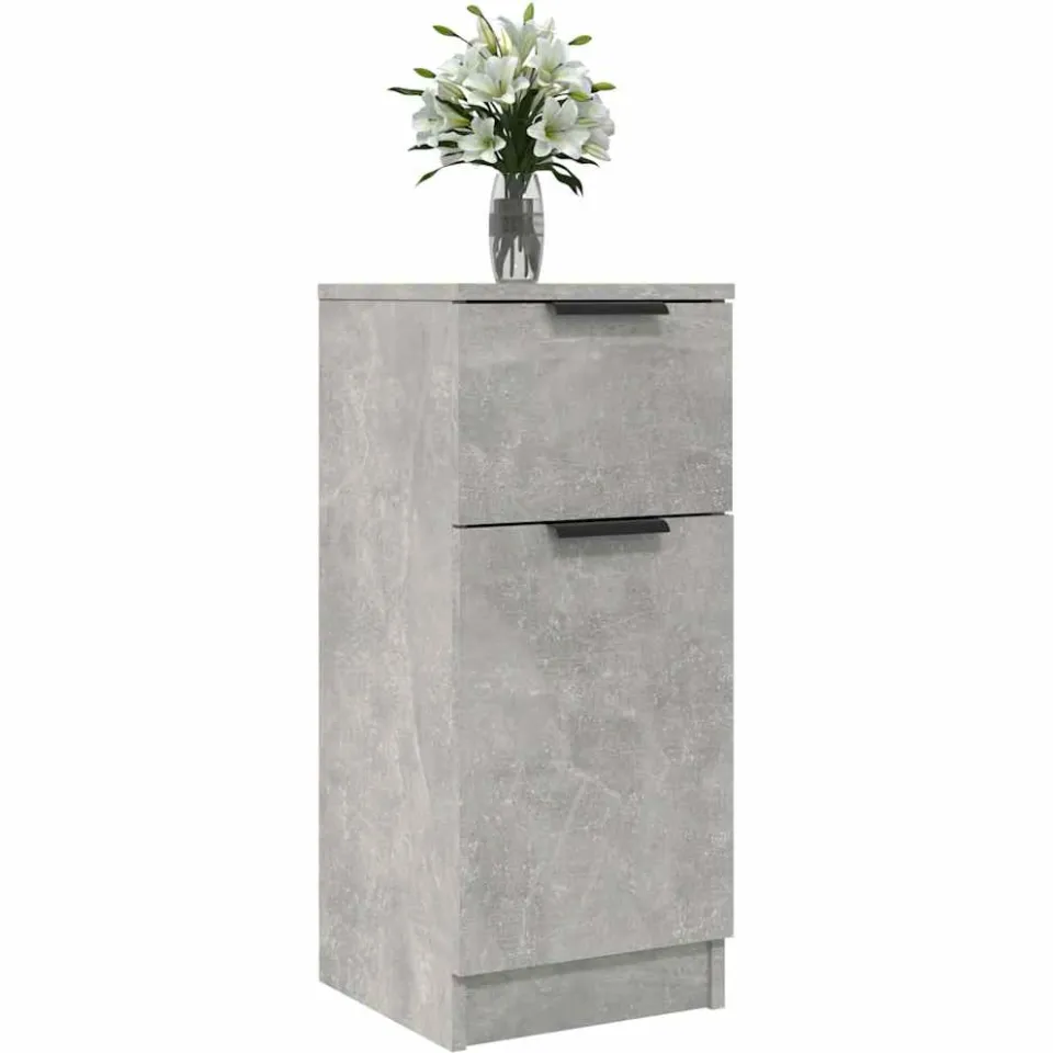 vidaXL Dressoirs 2 st 30x30x70 cm bewerkt hout betongrijs