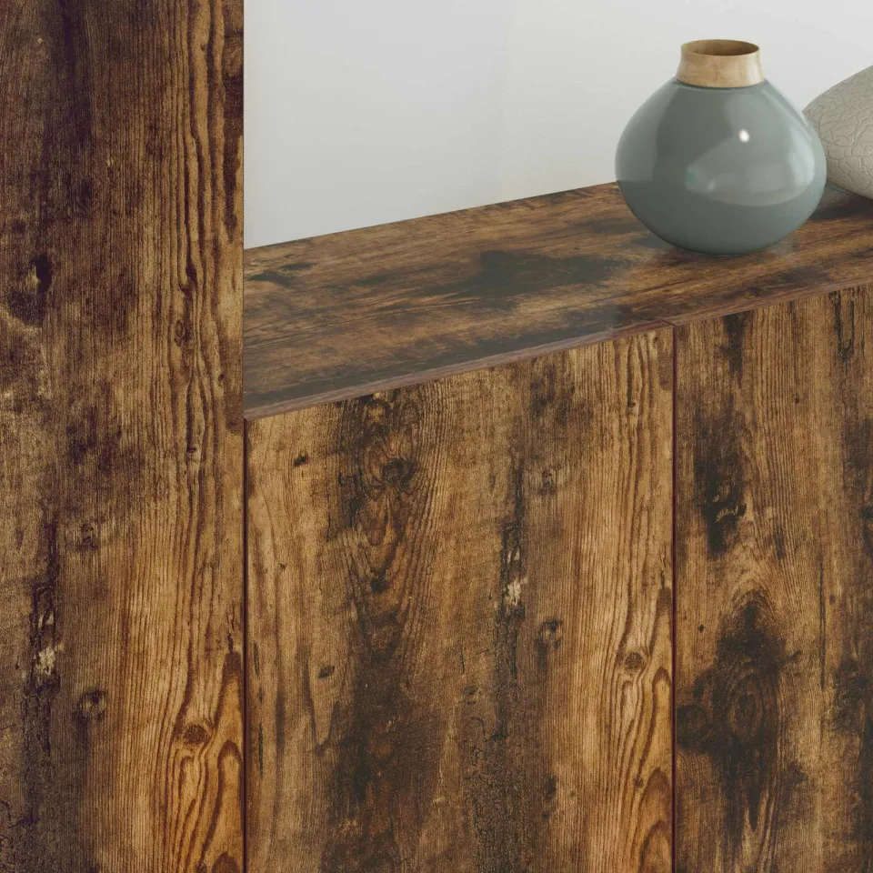 vidaXL 5-delige Tv-wandmeubelset bewerkt hout gerookt eikenkleurig, foto 3