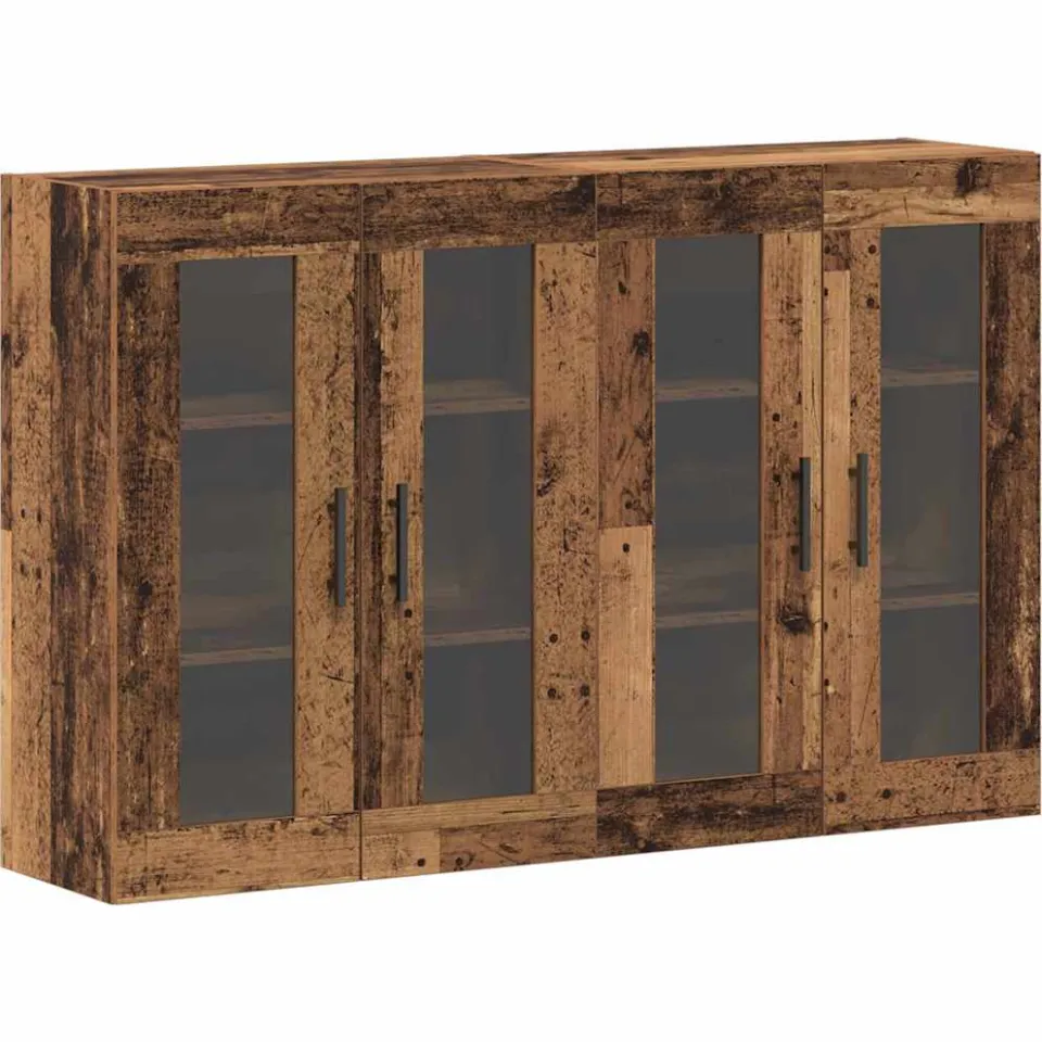 vidaXL Wandkasten 2 st Oud hout 69,5 x 34 x 90 cm Bewerkt hout bruin, foto 3