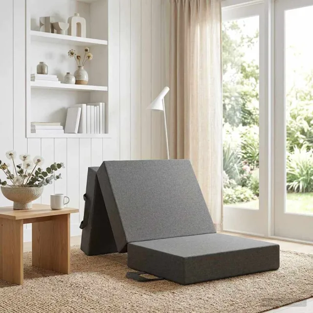 vidaXL Vouwbare Bankbed 90 x 63 x 45 cm Lichtgrijs
