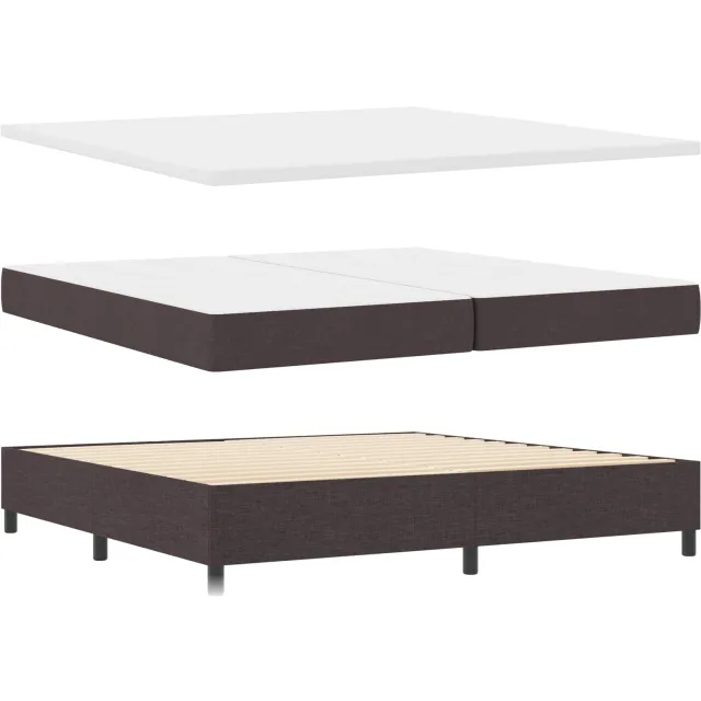 vidaXL Boxspring bed met matras met LED Donkerbruin 200 x 200 cm Stof