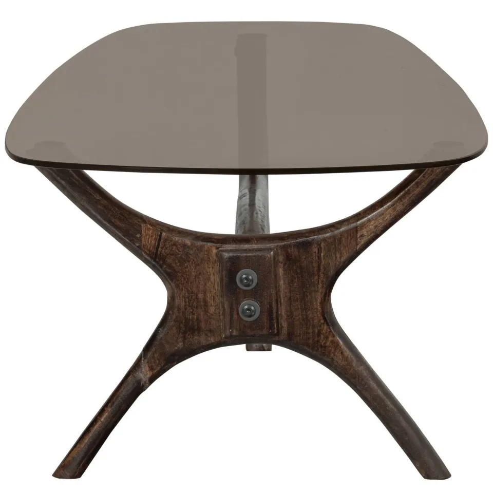 WOOOD Flash Salontafel - Glas/Hout - Walnoot - 42x110x60, foto 2