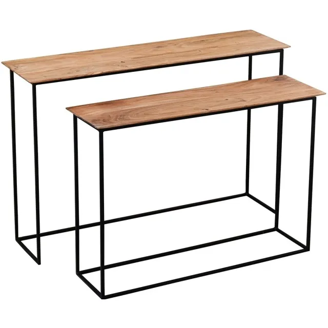 Signes Grimalt set van 2 consoletafels acaciahout bruin