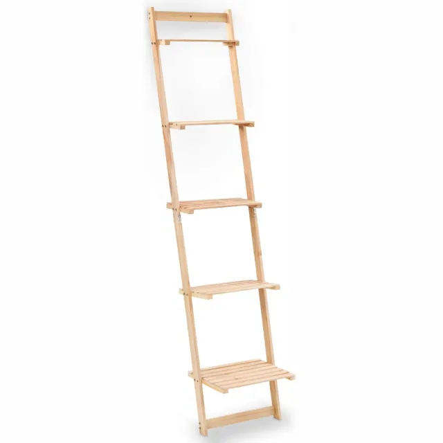 vidaXL Wandrek ladder 41,5x30x176 cm cederhout Beige