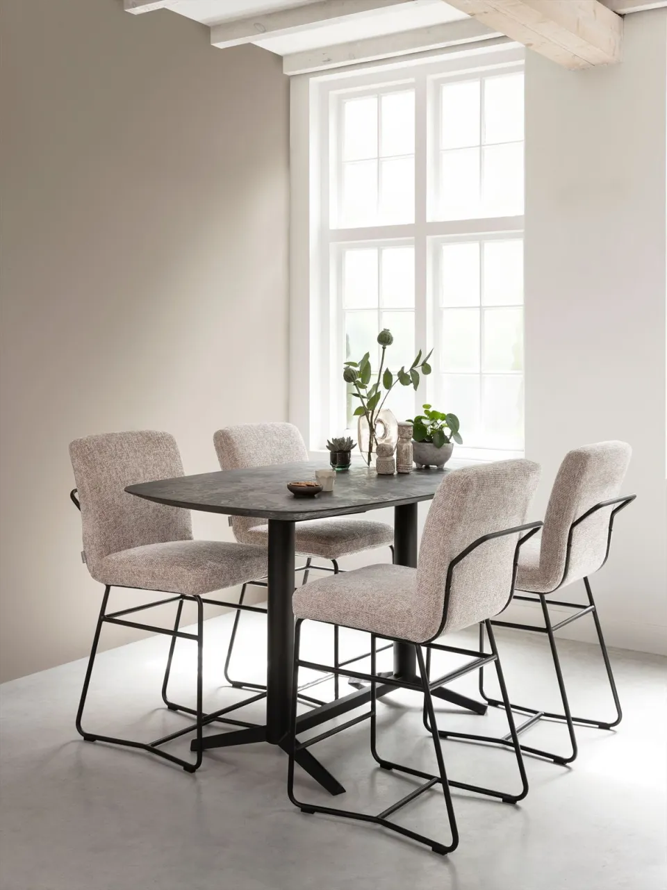 DTP Home Bartafel 'Soho' Deens ovaal, Betonlook, 160 x 90cm zwart, foto 6