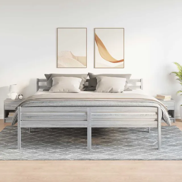 vidaXL Nachtkastjes 2 st met lade 39x28x41 cm grijs sonoma eiken, foto 2