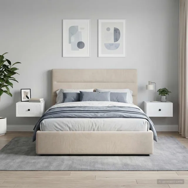 vidaXL Wandbeugel Bedkast 2 st Wit 33 x 34,5 x 20 cm Bewerkt hout